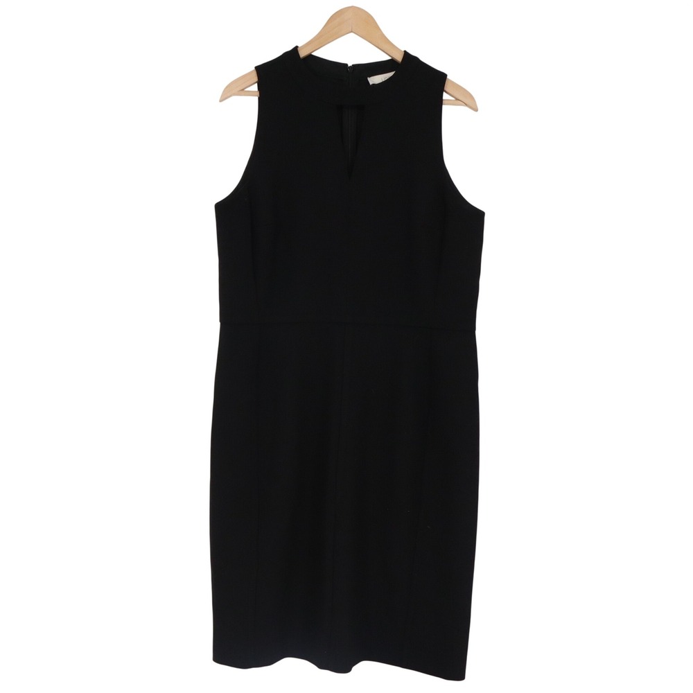 LOFT Dress Women 14 Sheath Black Keyhole Sleeveless Stretch Excellent